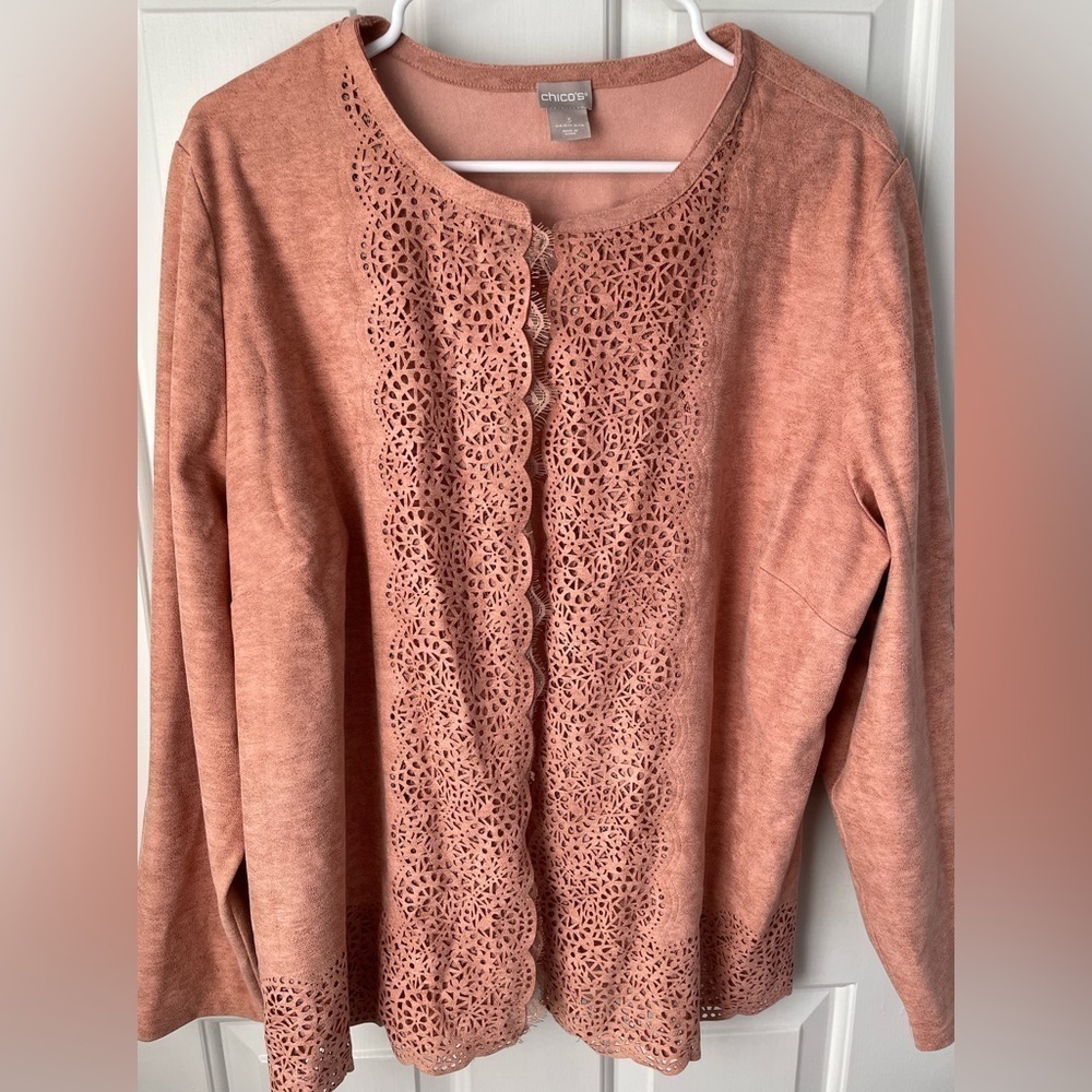 Chico Faux suede jacket women’s size 3